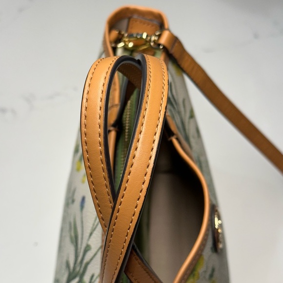 Tory Burch Watercolor Botanical Kerrington Tote Crossbody + Shopping Bag + Dusty - Picture 5 of 16